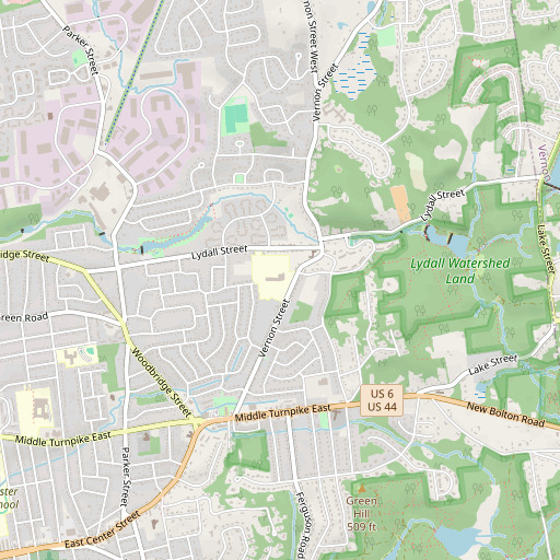 OpenStreetMap map of Buckley Elementary School, CT
