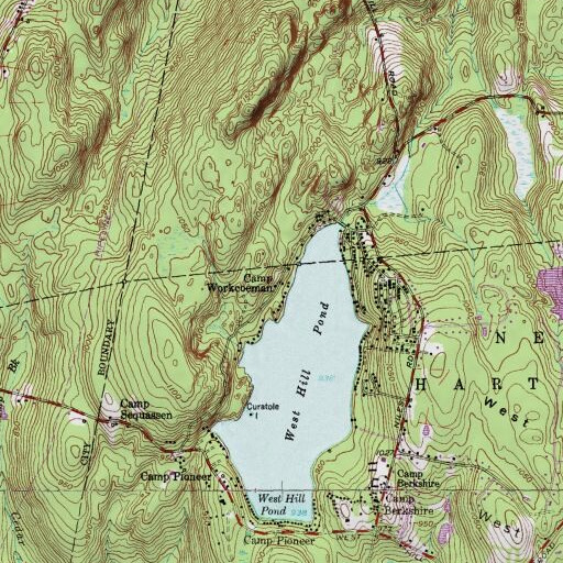 USGS 24K topo map of Camp Workcoeman, CT