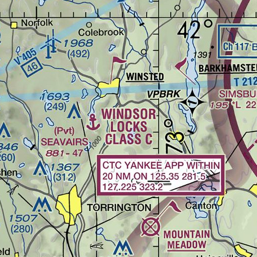 FAA VFR chart of Camp Workcoeman, CT
