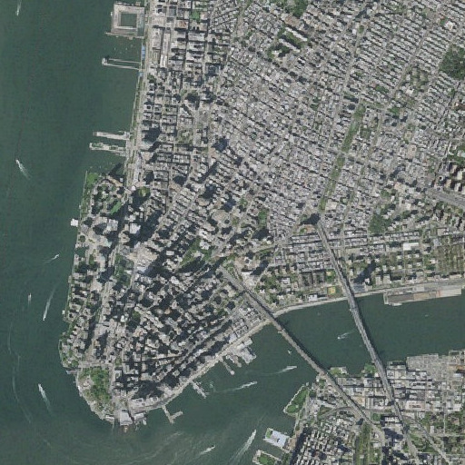 Aerial imagery of Foley Square, NY