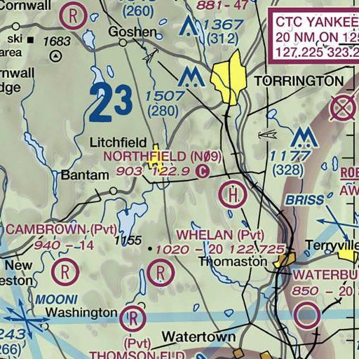 FAA VFR chart of Chestnut Hill, CT