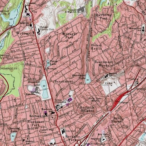 USGS 24K topo map of Thornton-Donovan School, NY