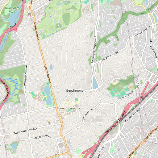 OpenStreetMap map of Thornton-Donovan School, NY