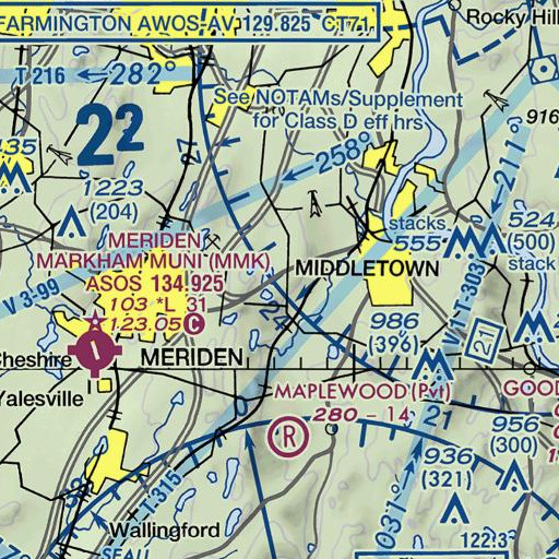 FAA VFR chart of Coe Hill, CT