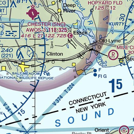 FAA VFR chart of Cold Spring Brook, CT