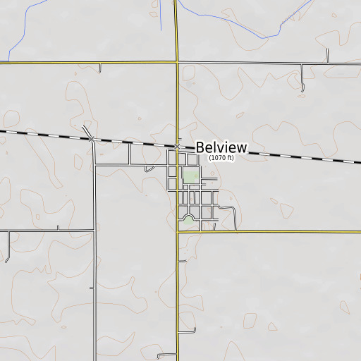 OpenTopoMap map of Belview Fire Department, MN