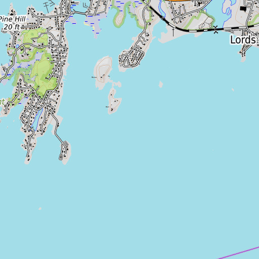 OpenTopoMap map of Cormorant Reef, CT