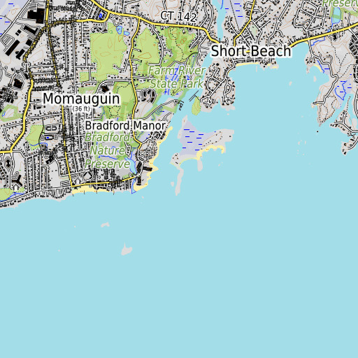 OpenTopoMap map of Darrow Rocks, CT
