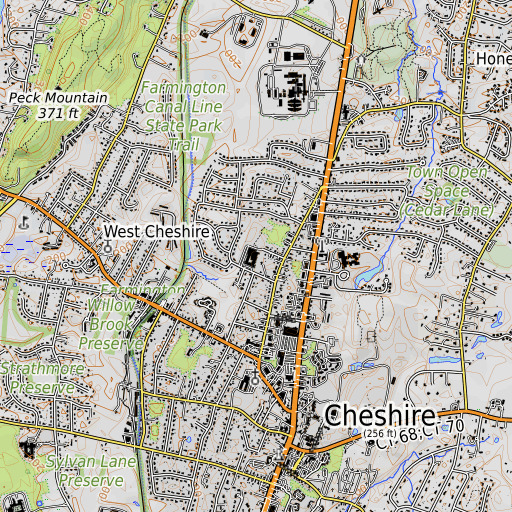 OpenTopoMap map of Dodd Middle School, CT