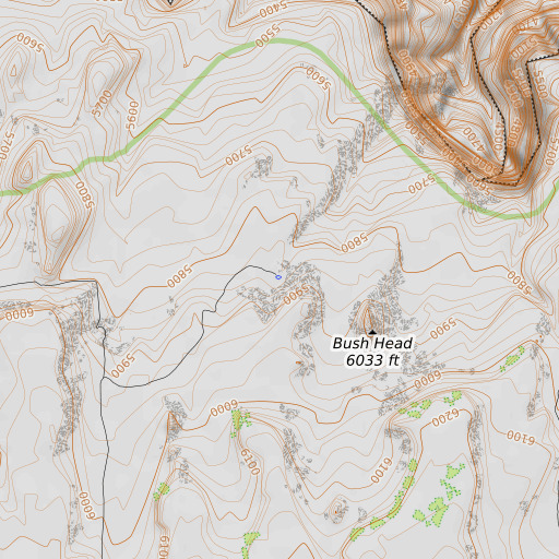 OpenTopoMap map of Bush Head Tank, AZ