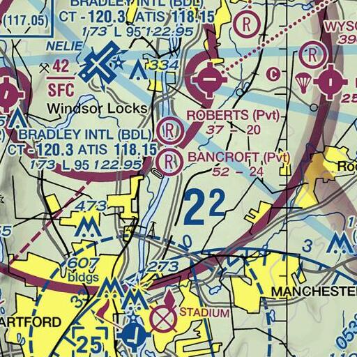 FAA VFR chart of Ellsworth School, CT