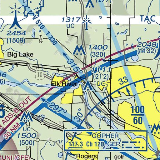 FAA VFR chart of Rivers Edge Commons, MN