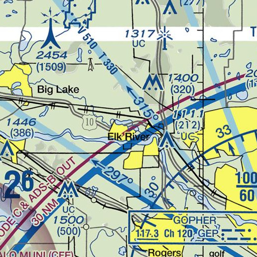 FAA VFR chart of Orono Park, MN