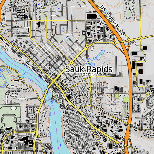 OpenTopoMap map of Hillside Elementary School, MN