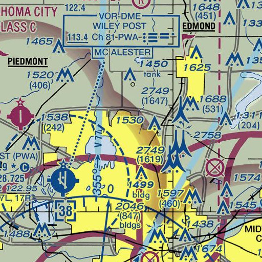 FAA VFR chart of Eisenhower Elementary School, OK