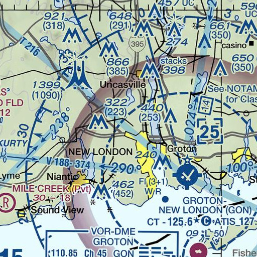 FAA VFR chart of Green Swamp Brook, CT
