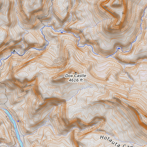 OpenTopoMap map of Dox Castle, AZ