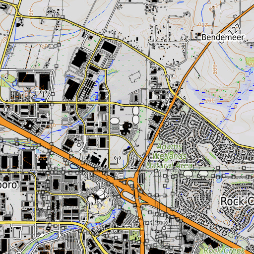 OpenTopoMap map of Liberty High School, OR