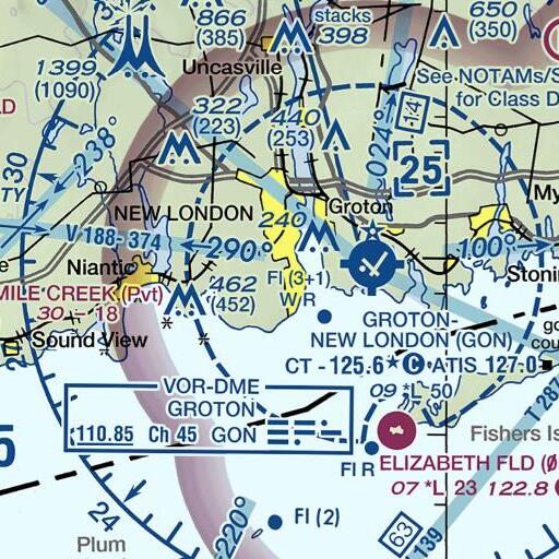 FAA VFR chart of Hammond Pond, CT