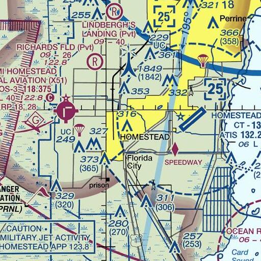 FAA VFR chart of Homestead Library, FL