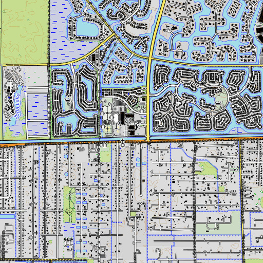 OpenTopoMap map of Falcon Cove Middle School, FL