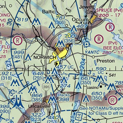 FAA VFR chart of Laurel Hill, CT