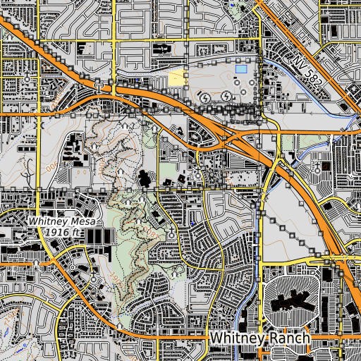 OpenTopoMap map of Jim Thorpe Elementary School, NV