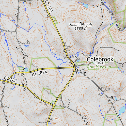 OpenTopoMap map of Loon Brook, CT