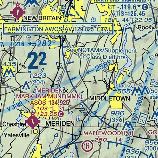 FAA VFR chart of Manthey Brook, CT