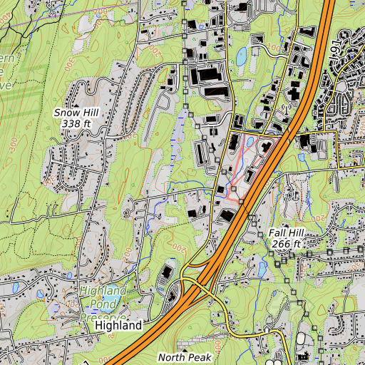 OpenTopoMap map of Manthey Brook, CT