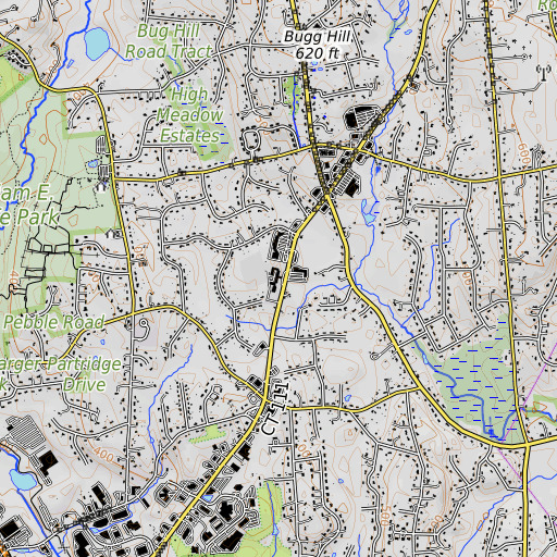 OpenTopoMap map of Monroe Elementary School, CT