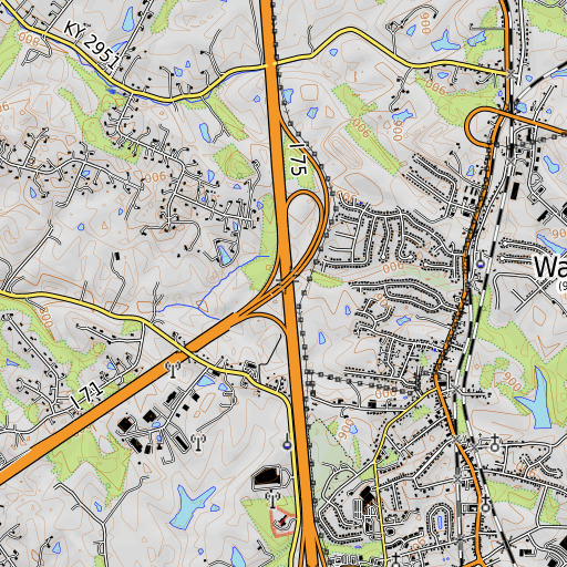 OpenTopoMap map of Interchange 173, KY
