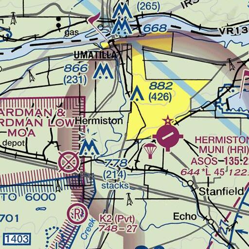 FAA VFR chart of Volunteer Park, OR