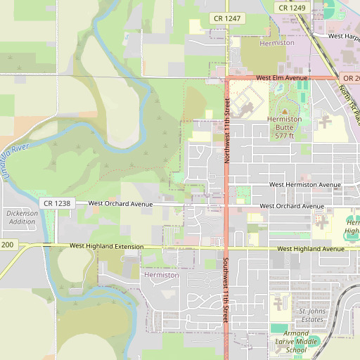 OpenStreetMap map of Volunteer Park, OR