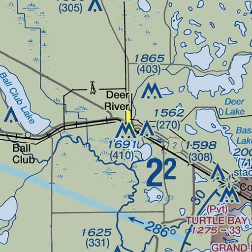 FAA VFR chart of Deer River, MN