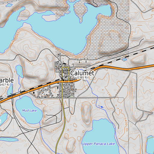 OpenTopoMap map of Calumet, MN