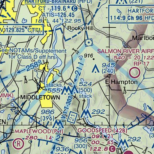 FAA VFR chart of Penfield Hill, CT