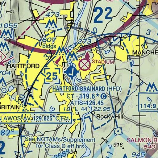 FAA VFR chart of Pewterpot Brook, CT