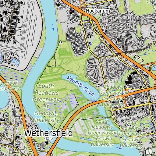 OpenTopoMap map of Pewterpot Brook, CT