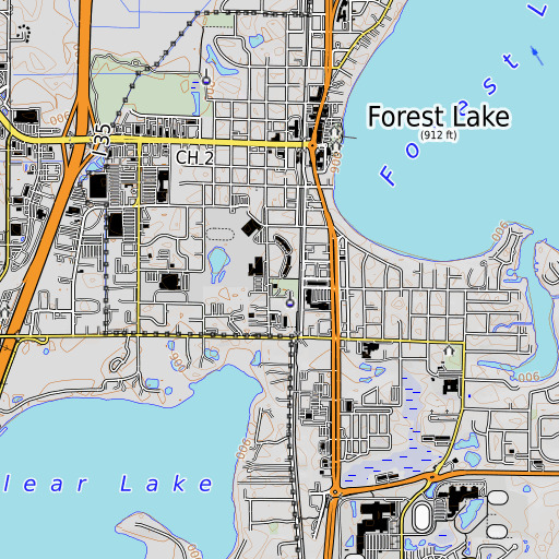 OpenTopoMap map of Tower Park, MN