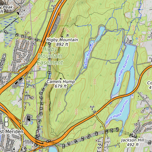 OpenTopoMap map of Preston Notch, CT