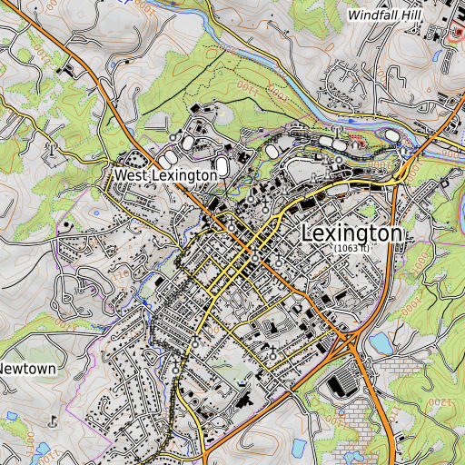 OpenTopoMap map of Chi Psi Fraternity, VA