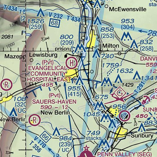FAA VFR chart of Lambda Chi Alpha, PA
