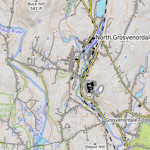 OpenTopoMap map of Saint Joseph School, CT
