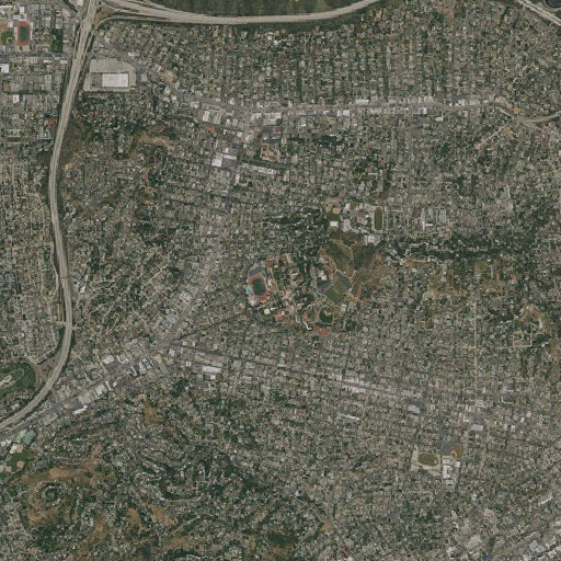 Aerial imagery of Samuelson Campus Pavilion, CA