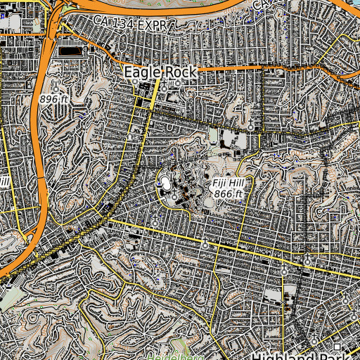 OpenTopoMap map of Samuelson Campus Pavilion, CA