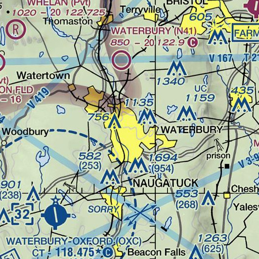 FAA VFR chart of Saint Thomas School, CT