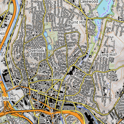 OpenTopoMap map of Saint Thomas School, CT