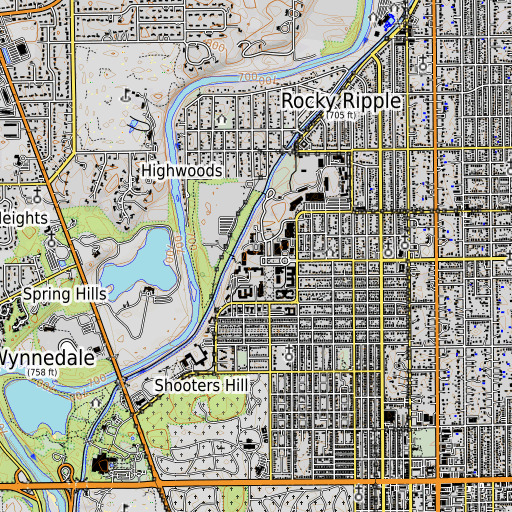 OpenTopoMap map of Holcomb Building, IN