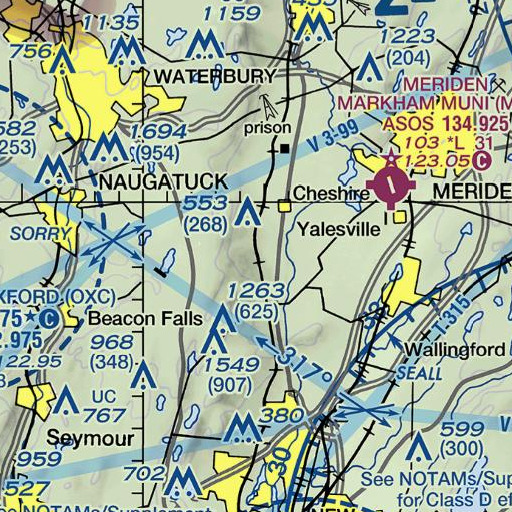 FAA VFR chart of Sanford Brook, CT